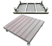 84x84cm Plate-forme de Terrasse Extérieure Hauteur Réglable | Dalle Composite WPC Surélevée avec Aspect Grain de Bois pour Jardin Pelouse Camping Fête(Purple)