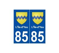 85 L'Île-d'Yeu blason autocollant plaque stickers ville - Angles : droits
