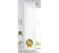 85600N Lot de 1 Rideau Coulissant en Microfibre, séparateur de pièce H x l 245 x 60 cm, Blanc Mat de Luxe avec Rail de lestage, Barre de Poids