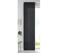 85600N Lot de 1 Rideau Coulissant, Panneau en Microfibre, séparateur de pièce, H x l : 245 x 60 cm, Noir Mat, avec Chariot de Panneau et Barre de lestage