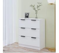 [85988]Buffet Bahut MEUBLECHIC, commode meuble de rangement, Blanc 60x30x70 cm Bois d'ingénierie,Poids:21.84 Kg