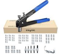 86 pcs filetée Rivet PISTOLET À ÉCROU kit de Écrou Riveteuse Rivet Nutsert Gun Outil de pince à riveter Insert fileté professionnel avec Mandrin Interchangeable M3/M4/M5/M6/M8, Bleu