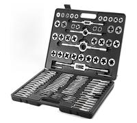 86 pièces 110 ensemble de tarauds et matrices, outil filetage manuel en acier tungstène titane avec clé tournevis for réparer couper,Haute Stabilité(110PCS)