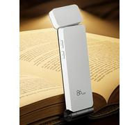 86lux Lampe de Lecture Rechargeable Liseuse LED USB-C, Blanc | Lampe à Pince Marque-Page avec 3 Températures de Couleur, Jusqu'à 80H d'Autonomie