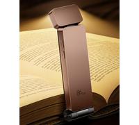 86lux Lampe de Lecture Rechargeable Liseuse LED USB-C, Rose | Lampe à Pince Marque-Page avec 3 Températures de Couleur, Jusqu'à 80H d'Autonomie