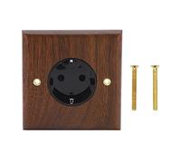 86x88mm Prise Murale Rétro en Bois de Noyer, 16A Standard Electrique Interrupteur Prise Encastrée, Bois Lumière Murale Interrupteur Socket pour Chambre à Coucher, Cuisine, Maison