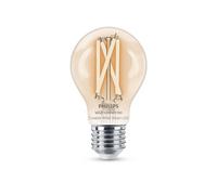 Philips Smart Lighting, Ampoule LED Connectée Filament A60, Culot E27, 806 lm, Lumière Blanche Réglable 2700-6500 K, Gradation Faible, Connected by WiZ, Alexa, Google Home, Apple Home