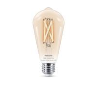 Philips Smart Lighting, Ampoule LED Connectée Filament ST64, Culot E27, 806 lm, Lumière Blanche Réglable 2700-6500 K, Gradation Faible, Connected by WiZ, Alexa, Google Home, Apple Home