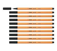 [88/46-10] STABILO Lot de 10 Stylos feutre POINT 88 pointe fine 0,4 mm noir