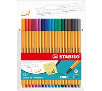 [8818-4] STABILO 18 stylos-feutres pointe fine point 88 coloris intenses