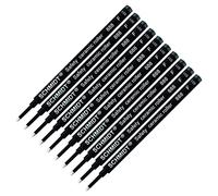 888F Lot de 10recharges pour stylo roller en céramique Noir