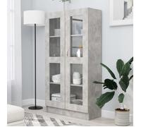 894 JILM* Armoire à vitrine SALE Armoire CHAMBRE Multifonction commode bahut vaisselier Gris béton 82 5x30 5x150 cm Aggloméré2parce