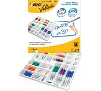 Marqueur bic velleda 1741 effacable pointe ogive encre base alcool inodore 8 coloris assortis medium classpack 60