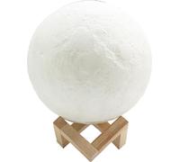 8cm Moon Lamp 3D LED Night Light Touch Control 3 Color Bedside Lamp Valentines Gift with Wooden Stand