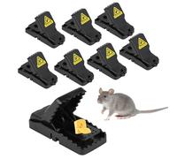 8er Set Tapette a Souris - Tapette Rat - Piege a Souris, en Alliage PC et ABS et Reutilisable, Convient pour Cuisine, Entrepot, Jardin et Espaces Interieurs Exterieurs (11x5x6,5 cm)