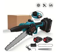 8inch Cordless Electric Chainsaws Powerful Pruning Saw Woodworking Garden Trimming Saws Power Tools for Makita 18V Battery Avec 1 batterie