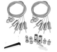 8Matériel Suspension Luminaire Inox Suspendu,8m Fil à Suspendre Ajustable | Câble-corde Métallique à Goujon de Plafond, Tendeur Cable Inox pour Panneau de Plafond Lumières Linéaires