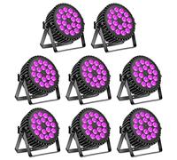8pc Luminaire de scène à LED UV 200W 18 LED 4-en-1 DMX512 + RGB et 8 canaux avec Infinite Par Light Mixing/Rainbow Effect pour Stage DJ Party Show Bar Halloween Christmas