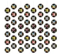 8pcs Bannière Suspendue Pour Disques Vinyles, Pré-Enfilée Décorations De Fête Musicale des Années 50/70/80 Rétro Banderole Découpée pour Disque Guirlande Fête Rock and Roll pour Anniversaire