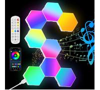 8pcs Lampe Gaming LED Smart RGB 16 Millions Couleurs Contrôle des Applications Sync avec Musique DIY Géométrique
