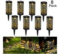8pcs Lampe Solaire de Jardin LED Lanterne étanche Borne d'Eclairage décoration patio cour - Lewin Deal Noir G