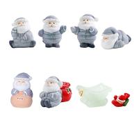 8Pcs Mini Figurines de Père Noël Figurines Miniatures en Résine Noël Miniature Ornament Kit Artisanat Petit Décoration de Noël pour DIY Jardin Maison de Poupée Bonsaï Paysage Table Fête Cadeau de Noël