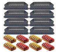 8pcs Moule à gâteau perforé Cutter Forme Ronde Mousse Cercle Anneau Tarte décoration (Rectangle) A47