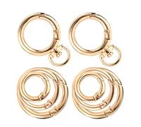 8pcs Mousquetons en Métal, Dont 2 Clips Ronds à Ressort en O avec Anneau en D Rotatif Mousqueton Gâchette Fermoir Porte-Clés pour Sacs Cordon Dragonnes de Sac à Main Bricolage (Or)