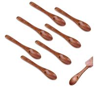 8pcs Petites Cuillères en Bois, 10cm Petite Cuillère à Café en Bois Mini Cuillère à Condiment Cuillères à Miel Small Wooden Teaspoon Spoons pour Pots à Épices Sel Miel Café Lait Ustensiles de Cuisine