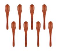 8pcs Petites Cuillères en Bois, 10x2cm Petites Cuillères Bois Faites à La Main Mini Cuillères à Condiments Ustensiles Bois pour Sel Sucre Miel Sauces Trempettes Moutarde Épices Cuisine