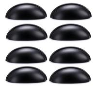 8pcs Poignée Bouton en forme de coquille, Bronze frotté, Cache les vis, décorer le Tiroir, la Commode, Placard, Meuble etc. (Noir)
