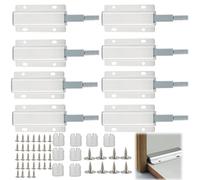 8PCS Poussoir Push to Open Aimant Poussoir Porte Placard, Loquet Magnétique Push Pull avec Amortisseur Porte Placard, Interrupteur Poussoir pour Tiroirs et Portes