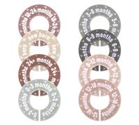 8pcs Séparateur Penderie Bébé, Couleurs Douces Séparateur Cintres Bébé par Âge Design Circulaire Double Face Convient Cannes Plupart pour 0 à 24 Mois Vêtements Organiser (Style Eucalyptus)