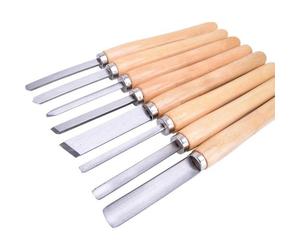 8pcs tour à bois ciseau ensemble outils de tournage menuiserie gouge biais inclinaison lance