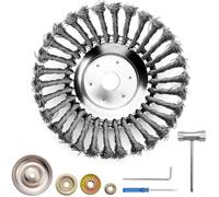 8Pouce tête de débroussailleuse à plaque de désherbage,Universelle tete rotofil Ronde,désherbage Fil d'acier avec 4 Accessoires
