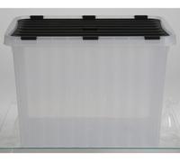 8x Boîtes à vagues 24L 43x30x30cm Transparent Couvercle Rangement Caisses à jouets