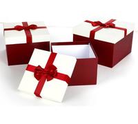 8x Boîtes Set de 3 Cadeaux Décoration Carré Emballage Rangement Caisses