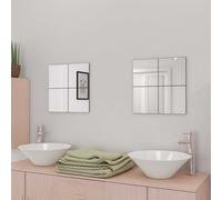 8x Carreaux de Miroir à Accrocher sans Cadre Décoration Salle de Bain vidaXL