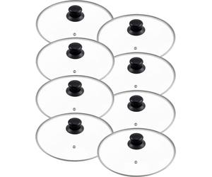 8x Couvercle de poêle 32cm Couvercle en verre Couvercle de casserole résistant à la chaleur Couvercle de rechange Couvercle de cuisson