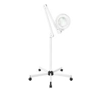 8X Lampe Loupe LED,24W loupe lumineuse,économie d'énergie, avec roulettes et bras réglable,6000K,avec loupe Lampe sur pied pour studio de beauté