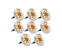 vidaXL 8x Lampe Solaire de Sol Lumière LED Blanc Chaud Éclairage de Jardin 44417 Blanc G