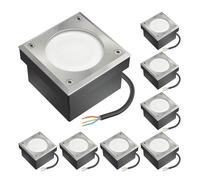 8x LED encastrés de sol pavé NEOLUM pour extérieur IP67 carré 10 x10cm