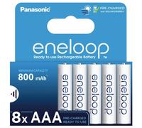 8x Panasonic Eneloop Accus AAA NiMH 800 mAh 1,2 V Rechargeables
