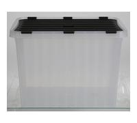 8x Boîtes à vagues 24L 43x30x30cm Transparent Couvercle Rangement Caisses à jouets