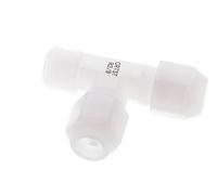 8x10mm & R3/8'' PVDF Raccord en T à angle droit avec filetage mâle 10bar/145psi