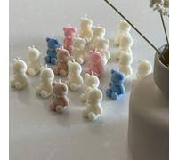 9/4 pièces Bougies parfumées mignonnes en forme d'ours DIY, cadeaux de graduation et d'anniversaire, décoration de chambre, ambiance de la maison 4 pièces violet,4 pièces rose pêche,4 pièces blanches,