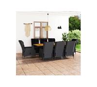 vidaXL 9-delige Tuinset met kussens poly rattan donkergrijs3060139 Gris G