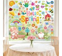 9 Feuilles Stickers Fenêtre Printemps, 115 Designs Autocollants Motif Fleurs, Autocollant Fenêtre Électrostatique, Stickers Vitres Décoratifs, Décoration Printemps Pour Chambre d'Enfant