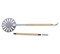9 Inch Pizza Turning Peel Lightweight Stainless Steel Perforated Pizza Peel Metal Pizza Turner Peel with 2 Wooden Long Handle