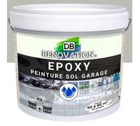 DB Rénovation Peinture Résine Epoxy sol béton Garage, parking - Gris soie 9KG Prêt à l'emploi - Trafic intense - Etanche